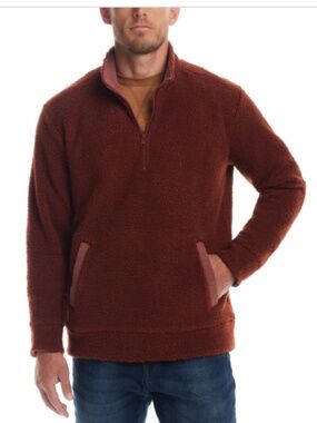Weatherproof Vintage Men's Teddy Quarter Zip Long Sleeve Sweater -SIZE XL NWT